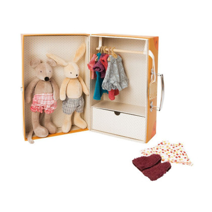 Чемоданчик-гардероб Moulin Roty с мягкими игрушками